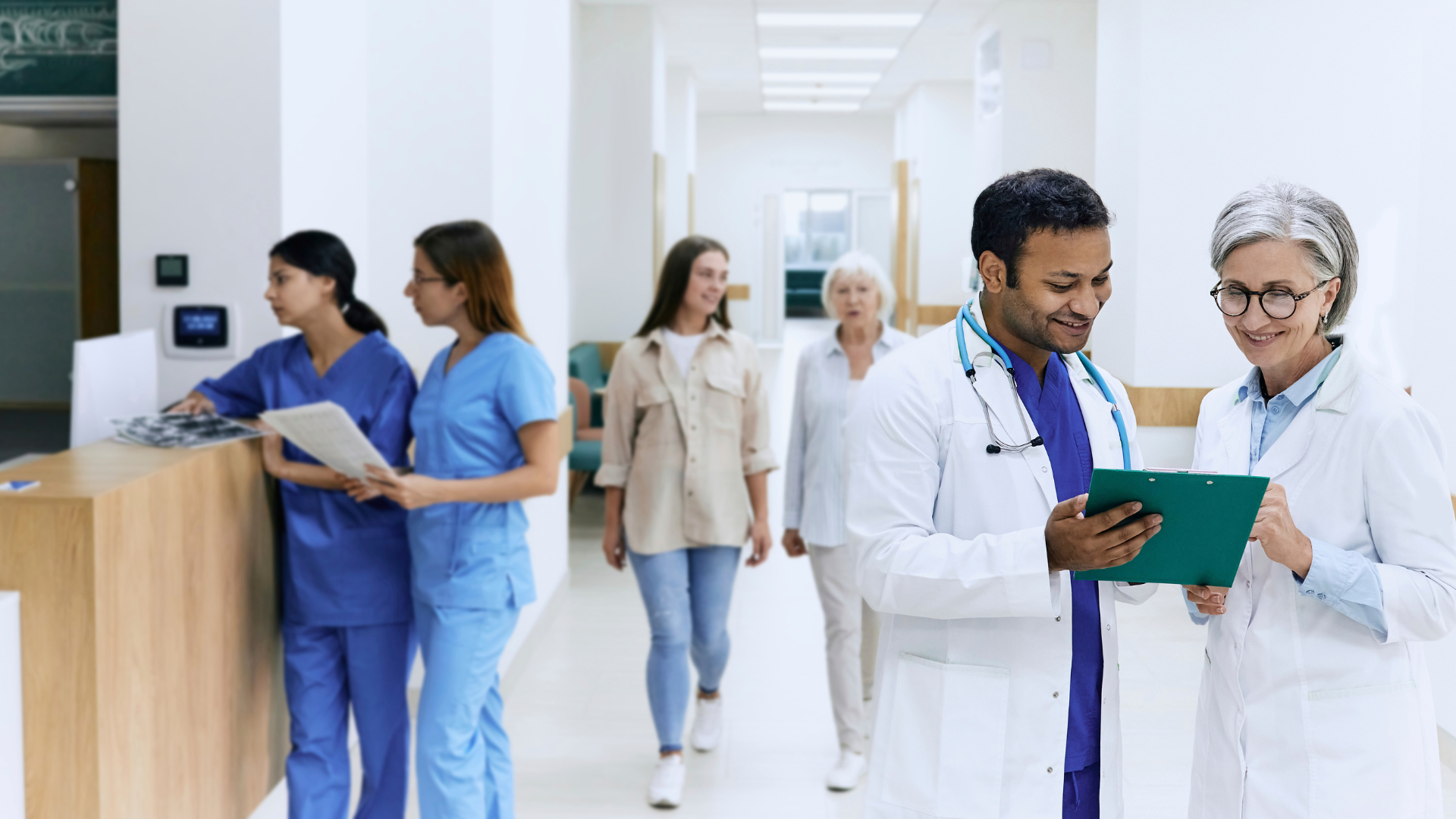 Doctor completing paperwork